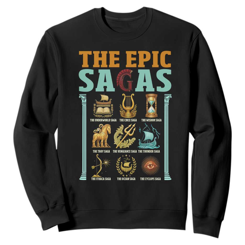 The Epic Sagas Ancient Greek Mythology Graphic Sweatshirt Odysseus Journey Odyssey History Lover Gift TS02 Black Print Your Wear