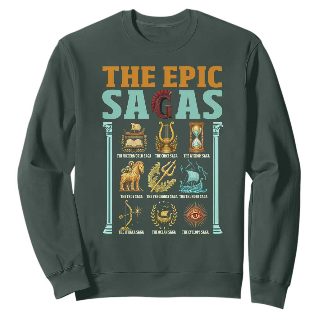 The Epic Sagas Ancient Greek Mythology Graphic Sweatshirt Odysseus Journey Odyssey History Lover Gift