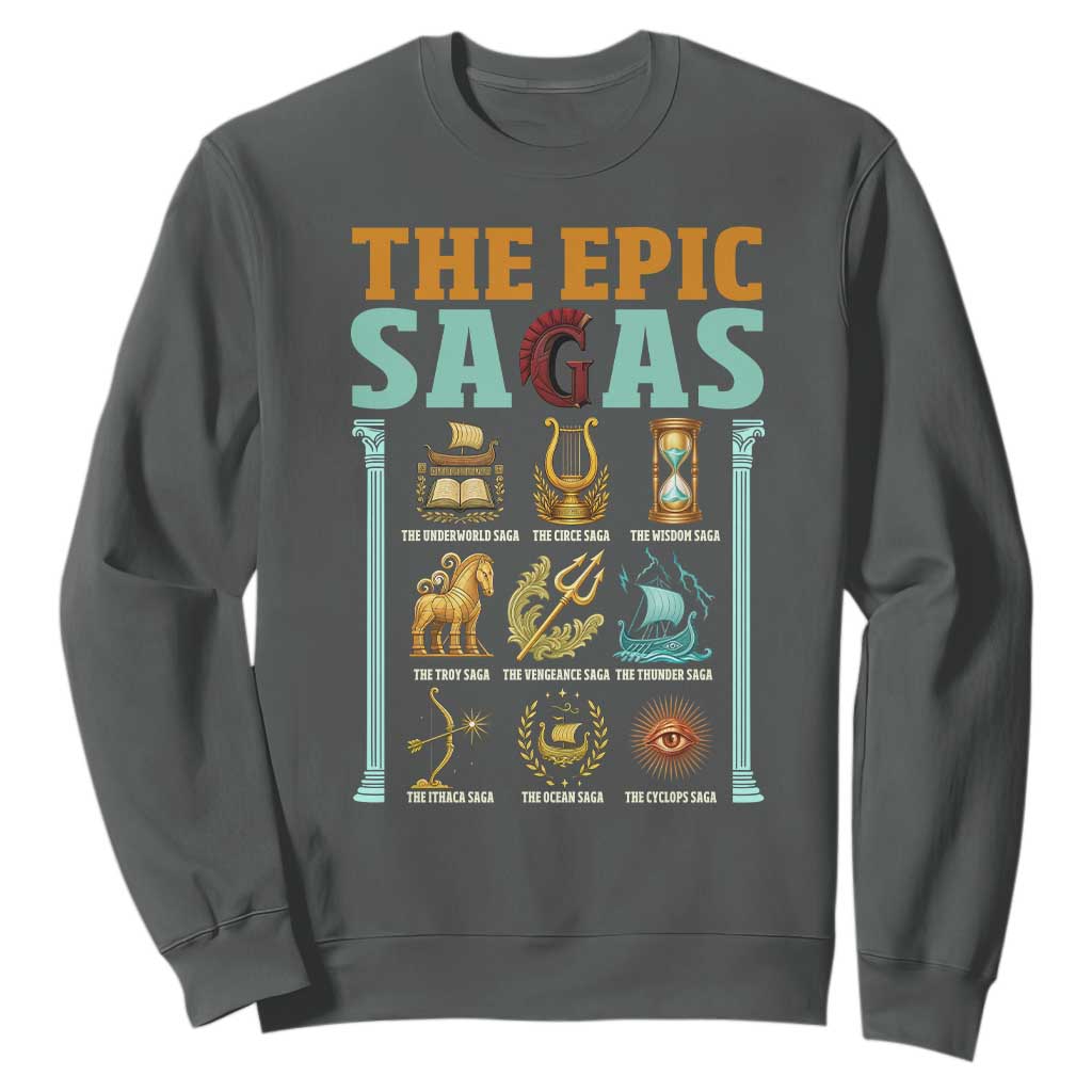 The Epic Sagas Ancient Greek Mythology Graphic Sweatshirt Odysseus Journey Odyssey History Lover Gift