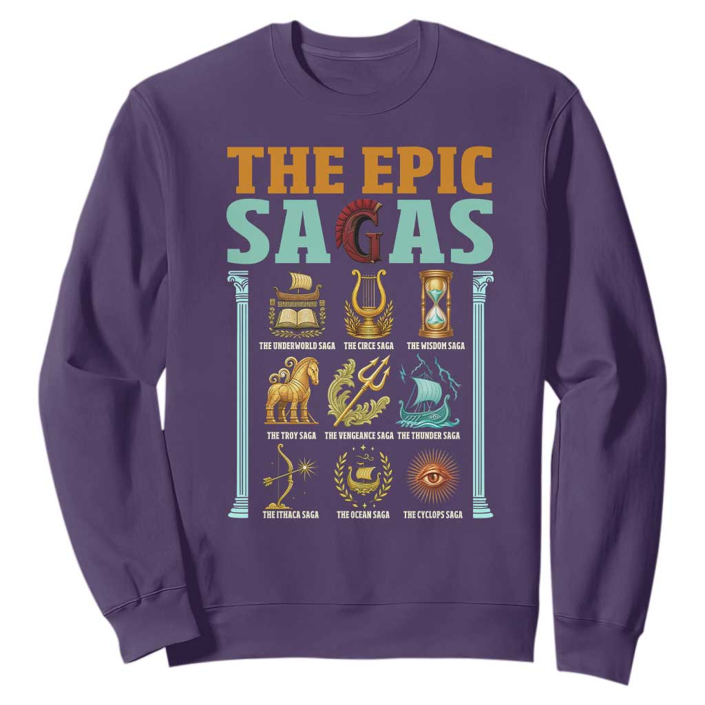 The Epic Sagas Ancient Greek Mythology Graphic Sweatshirt Odysseus Journey Odyssey History Lover Gift