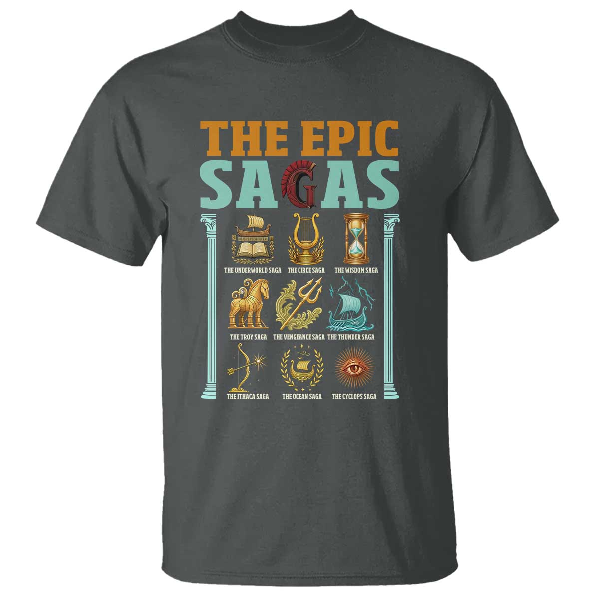 The Epic Sagas Ancient Greek Mythology Graphic T Shirt Odysseus Journey Odyssey History Lover Gift
