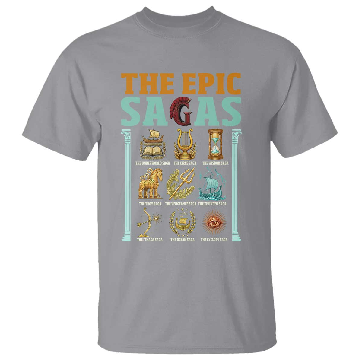 The Epic Sagas Ancient Greek Mythology Graphic T Shirt Odysseus Journey Odyssey History Lover Gift