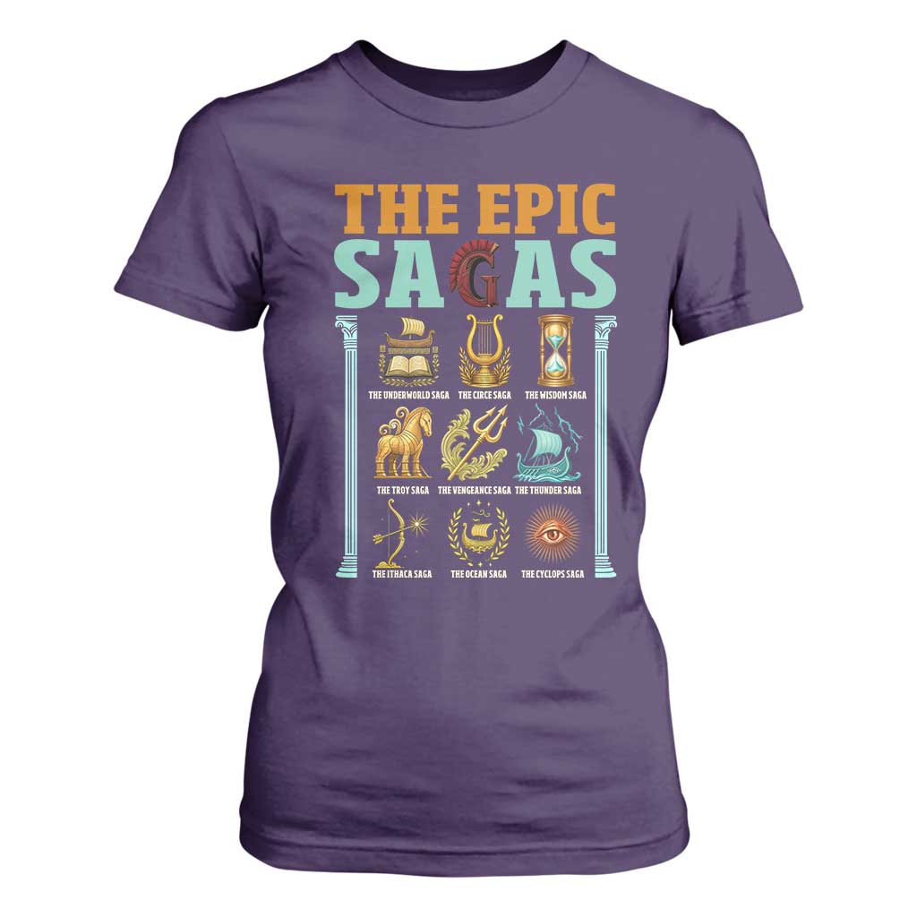 The Epic Sagas Ancient Greek Mythology Graphic T Shirt For Women Odysseus Journey Odyssey History Lover Gift