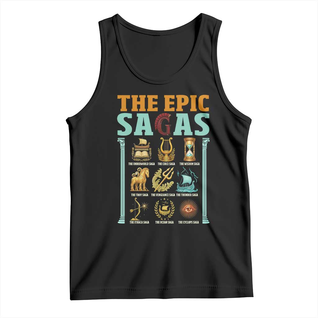 The Epic Sagas Ancient Greek Mythology Graphic Tank Top Odysseus Journey Odyssey History Lover Gift TS02 Black Print Your Wear