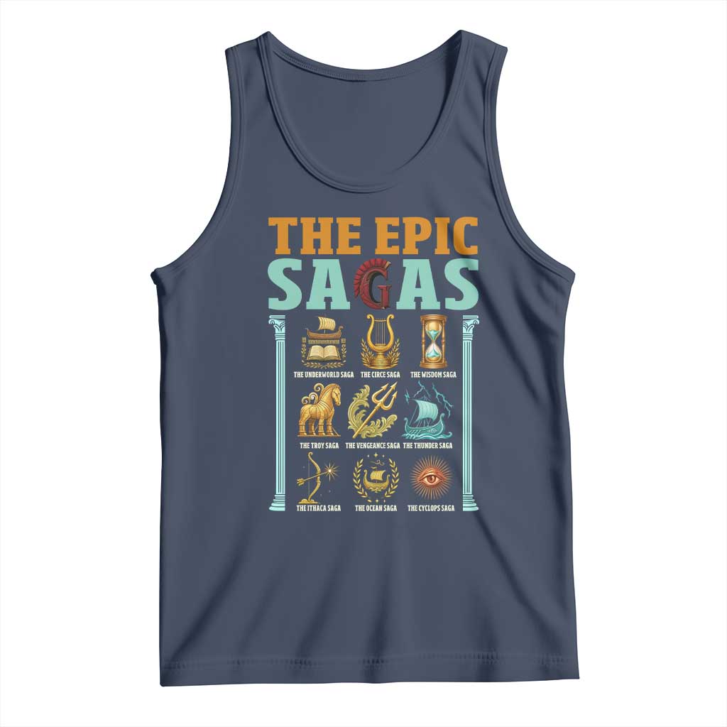The Epic Sagas Ancient Greek Mythology Graphic Tank Top Odysseus Journey Odyssey History Lover Gift