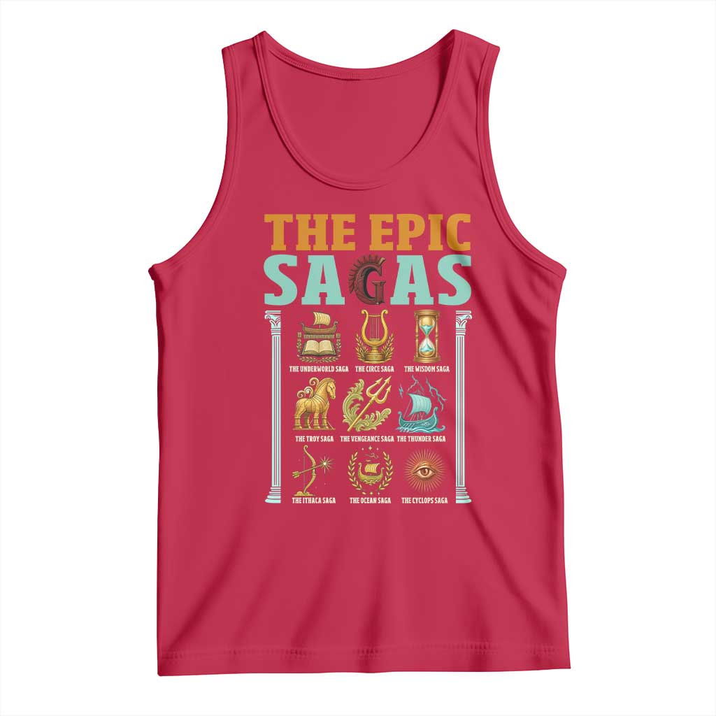 The Epic Sagas Ancient Greek Mythology Graphic Tank Top Odysseus Journey Odyssey History Lover Gift