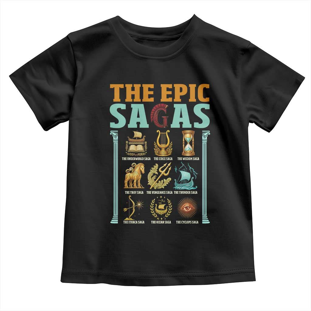 The Epic Sagas Ancient Greek Mythology Graphic Toddler T Shirt Odysseus Journey Odyssey History Lover Gift TS02 Black Print Your Wear