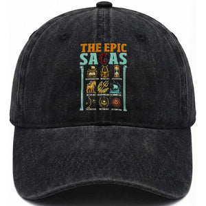 The Epic Sagas Ancient Greek Mythology Graphic Washed Cotton Baseball Cap Odysseus Journey Odyssey History Lover Gift