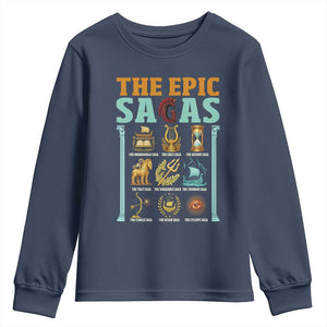 The Epic Sagas Ancient Greek Mythology Graphic Youth Sweatshirt Odysseus Journey Odyssey History Lover Gift