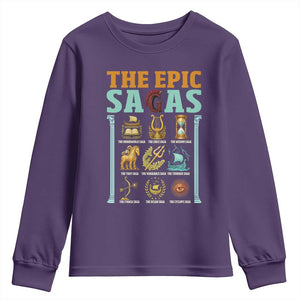 The Epic Sagas Ancient Greek Mythology Graphic Youth Sweatshirt Odysseus Journey Odyssey History Lover Gift