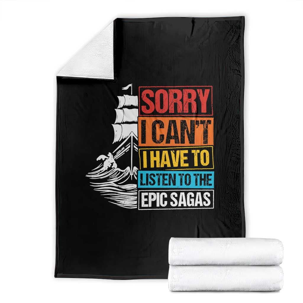 I Have To Listen To The Epic Sagas Odysseus Ship Retro Throw Blanket Funny Odyssey Greek Mythology Lover TS02 Black Print Your Wear