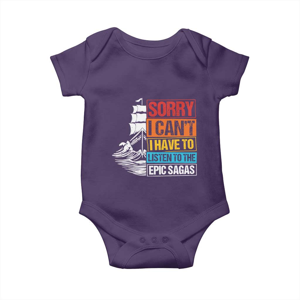 I Have To Listen To The Epic Sagas Odysseus Ship Retro Baby Onesie Funny Odyssey Greek Mythology Lover