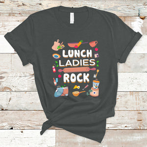 Lunch Ladies Rock Retro Lunch Lady Life Cafeteria Crew T Shirt TS02 Dark Heather Printyourwear