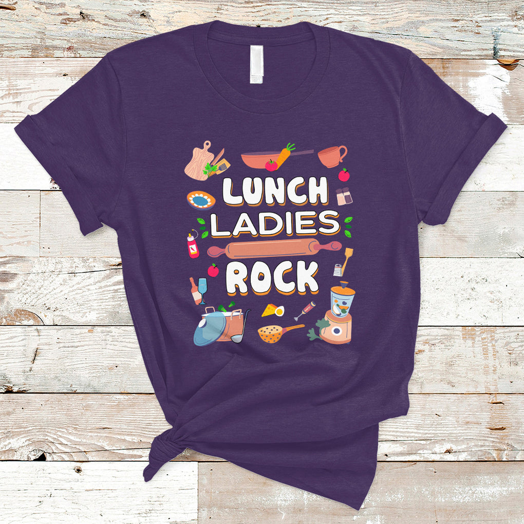 Lunch Ladies Rock Retro Lunch Lady Life Cafeteria Crew T Shirt TS02 Purple Printyourwear