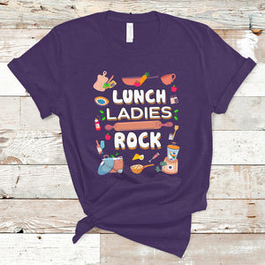 Lunch Ladies Rock Retro Lunch Lady Life Cafeteria Crew T Shirt TS02 Purple Printyourwear