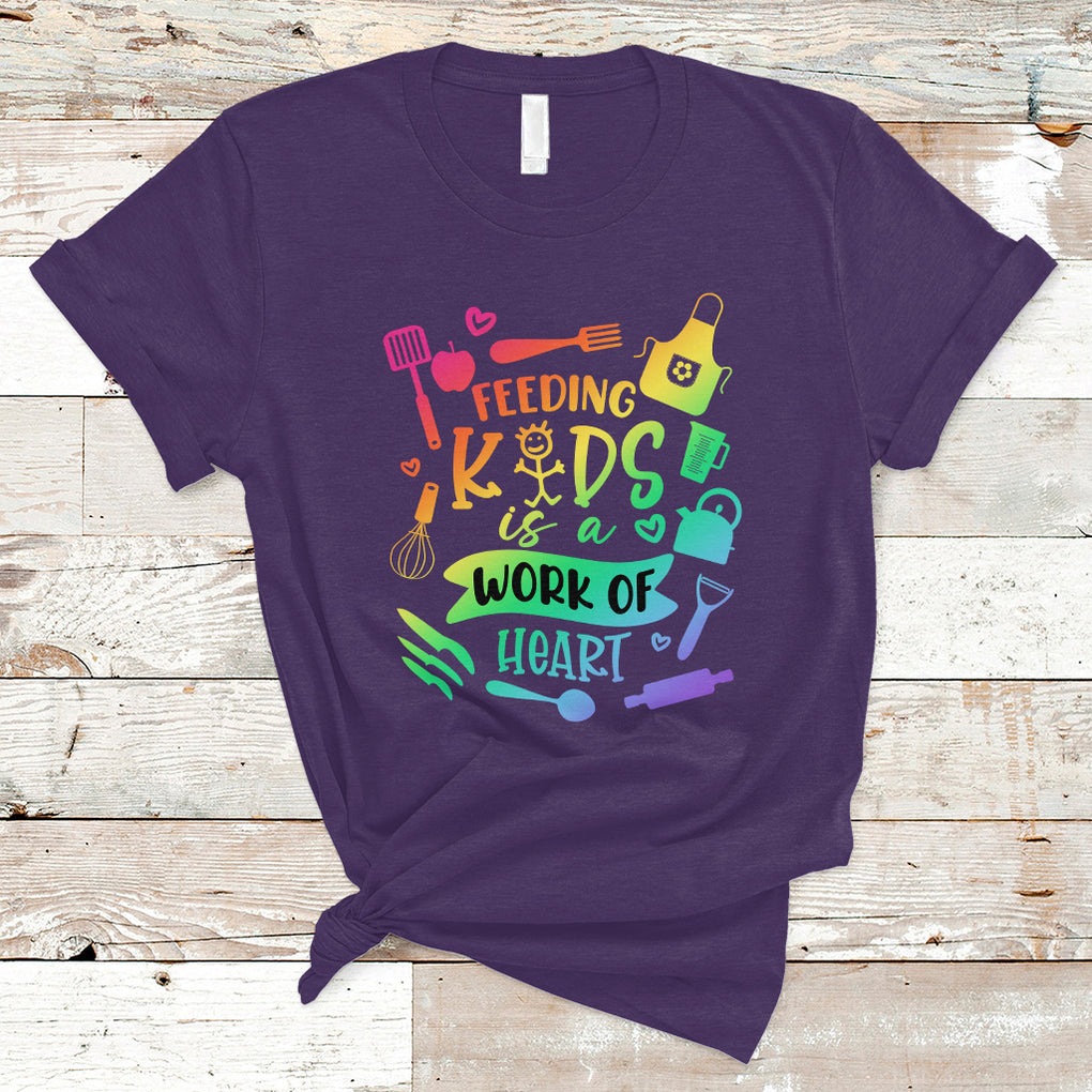 Feeding Kids Is A Work Of Heart School Lunch Lady Squad T Shirt TS02 Purple Printyourwear