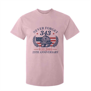 Firefighter Memorial Never Forget 343 T Shirt For Kid 25th Anniversary Patriotic Honor 9 11 Tribute TS02 Light Pink Print Your Wear