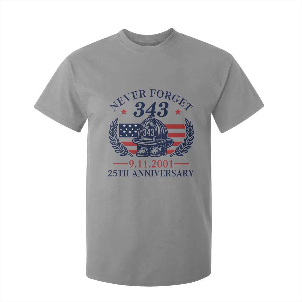 Firefighter Memorial Never Forget 343 T Shirt For Kid 25th Anniversary Patriotic Honor 9 11 Tribute TS02 Sport Gray Print Your Wear