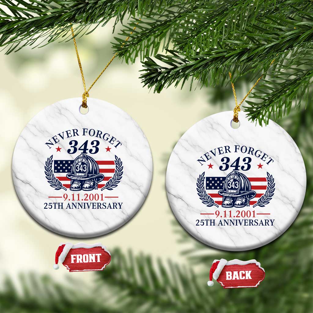 Firefighter Memorial Never Forget 343 Ceramic Ornament 25th Anniversary Patriotic Honor 9 11 Tribute TS02 1pc White Marble Print Your Wear