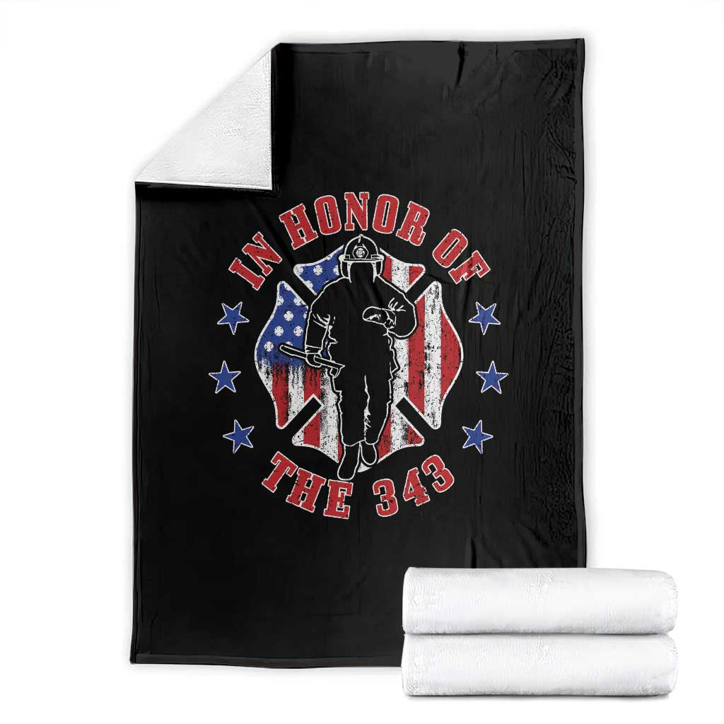 Firefighter Memorial In Honor Of The 343 Maltese Cross Graphic Throw Blanket Patriotic 9 11 Memorial Tribute TS02 Black Print Your Wear