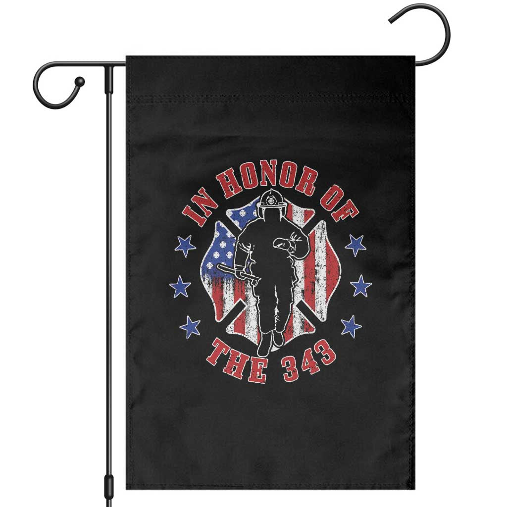Firefighter Memorial In Honor Of The 343 Maltese Cross Graphic Garden Flag Patriotic 9 11 Memorial Tribute TS02 Black Print Your Wear