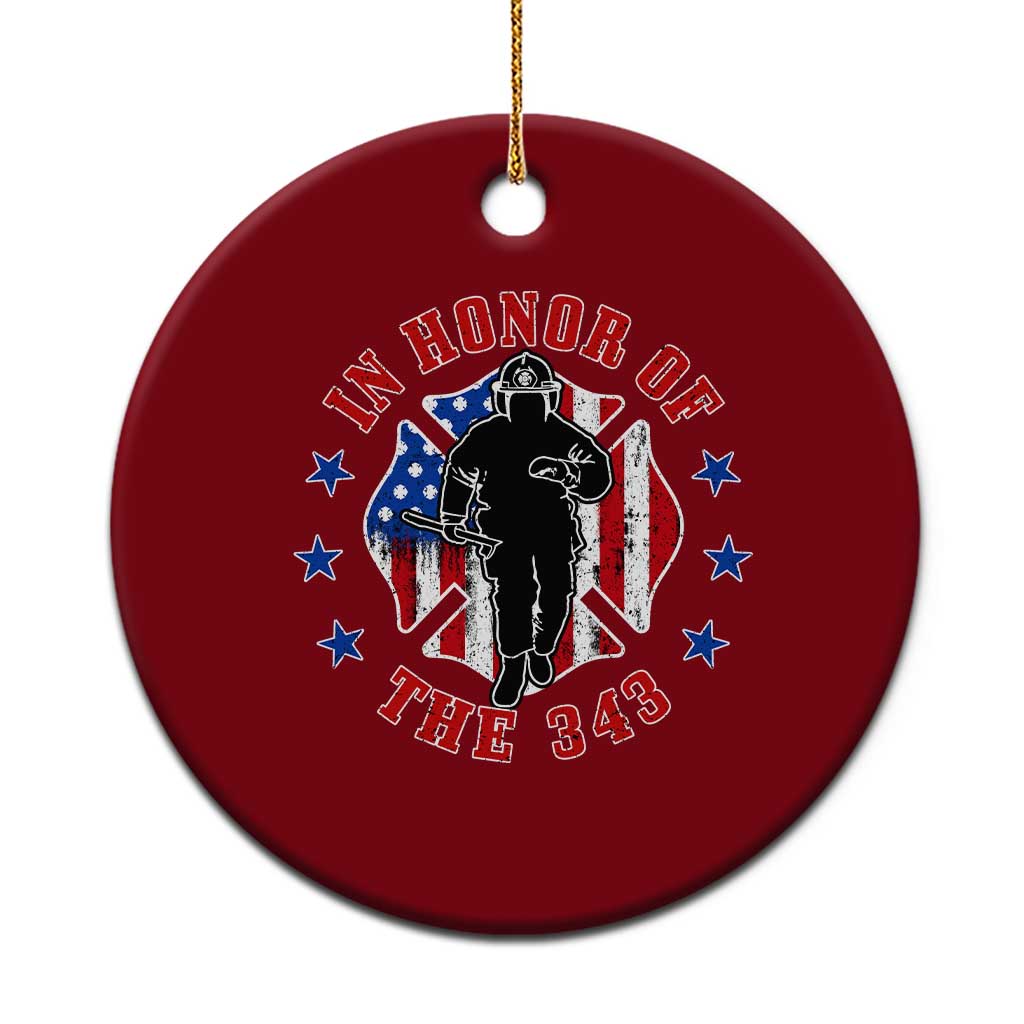 Firefighter Memorial In Honor Of The 343 Maltese Cross Graphic Ceramic Ornament Patriotic 9 11 Memorial Tribute TS02 1pc Red Print Your Wear