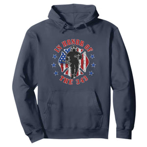 Firefighter Memorial In Honor Of The 343 Maltese Cross Graphic Hoodie Patriotic 9 11 Memorial Tribute TS02 Navy Print Your Wear