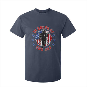 Firefighter Memorial In Honor Of The 343 Maltese Cross Graphic T Shirt For Kid Patriotic 9 11 Memorial Tribute TS02 Navy Print Your Wear