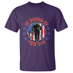 Firefighter Memorial In Honor Of The 343 Maltese Cross Graphic T Shirt Patriotic 9 11 Memorial Tribute TS02 Purple Print Your Wear