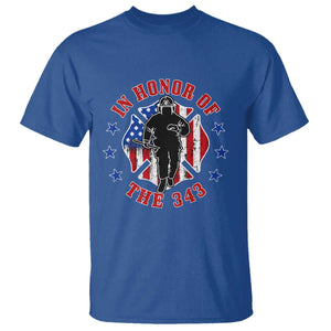 Firefighter Memorial In Honor Of The 343 Maltese Cross Graphic T Shirt Patriotic 9 11 Memorial Tribute TS02 Royal Blue Print Your Wear