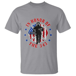Firefighter Memorial In Honor Of The 343 Maltese Cross Graphic T Shirt Patriotic 9 11 Memorial Tribute TS02 Sport Gray Print Your Wear