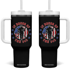 Firefighter Memorial In Honor Of The 343 Maltese Cross Graphic Tumbler With Handle Patriotic 9 11 Memorial Tribute