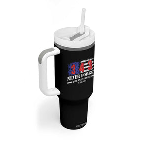 Firefighter Memorial 343 Never Forget American Flag Tumbler With Handle 25th Anniversary Patriotic Honor 9 11 Tribute