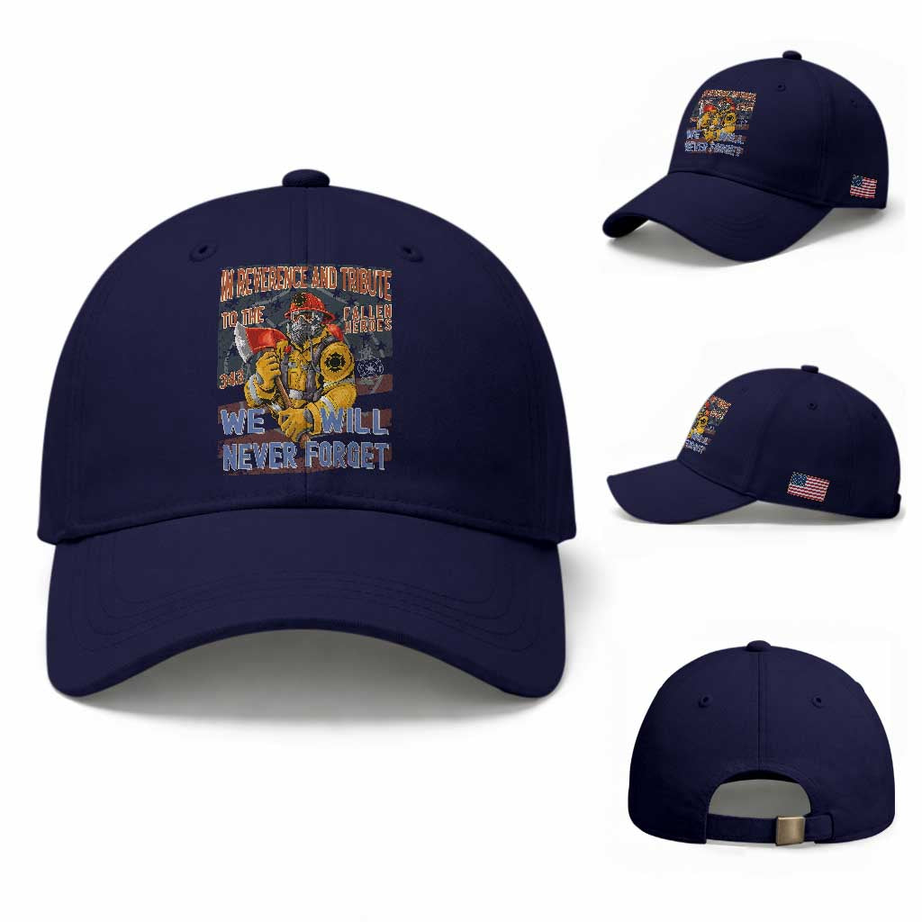 Firefighter Memorial In Reverence And Tribute Fallen Heroes 343 Baseball Cap We Will Never Forget Honor 9 11