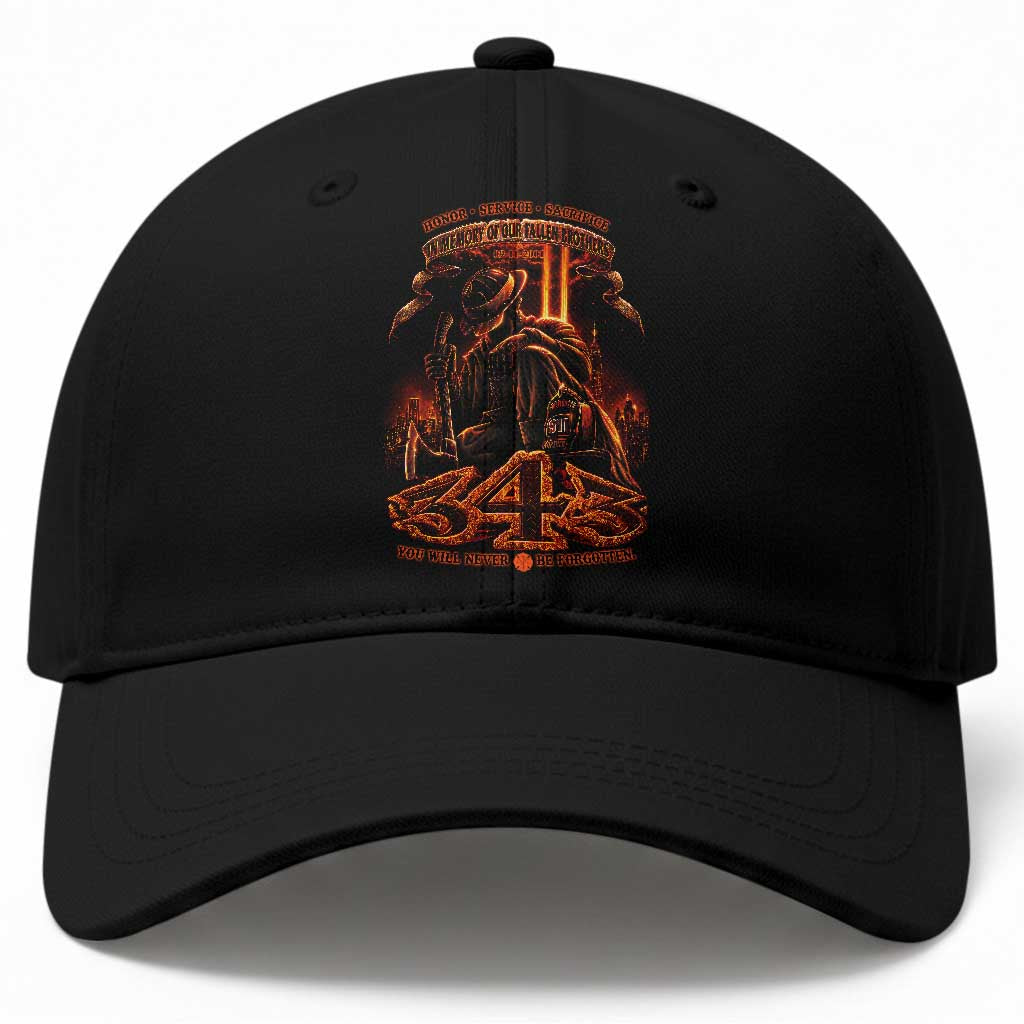 Firefighter Memorial Honor Service Sacrifice 343 Baseball Cap In Memory Of Fallen Brothers Patriotic 9 11 Tribute TS02 Print Your Wear