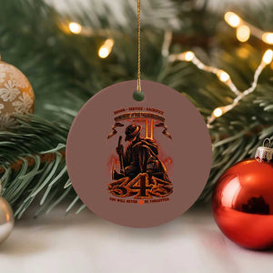 Firefighter Memorial Honor Service Sacrifice 343 Ceramic Ornament In Memory Of Fallen Brothers Patriotic 9 11 Tribute TS02 1pc Mocha Print Your Wear