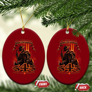 Firefighter Memorial Honor Service Sacrifice 343 Ceramic Ornament In Memory Of Fallen Brothers Patriotic 9 11 Tribute TS02 Print Your Wear