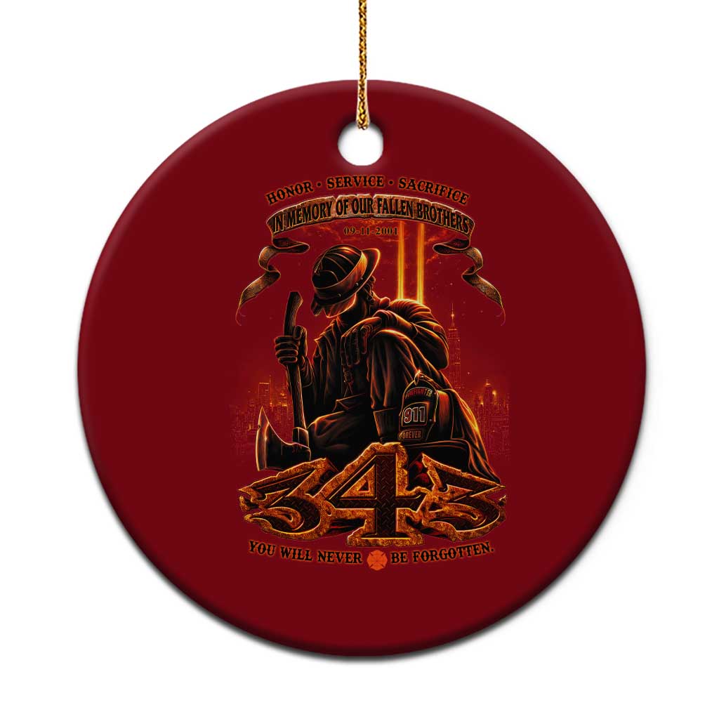 Firefighter Memorial Honor Service Sacrifice 343 Ceramic Ornament In Memory Of Fallen Brothers Patriotic 9 11 Tribute TS02 1pc Red Print Your Wear