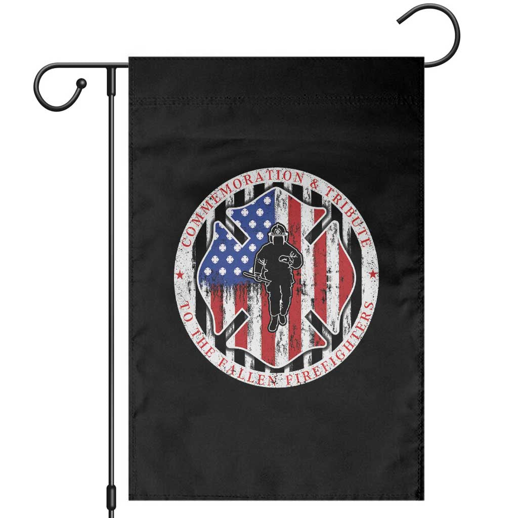 Commemoration Tribute Fallen Firefighters 9 11 Memorial Garden Flag Maltese Cross Patriotic Honor Fallen Brothers TS02 Black Print Your Wear