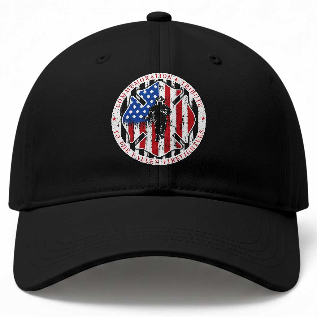 Commemoration Tribute Fallen Firefighters 9 11 Memorial Baseball Cap Maltese Cross Patriotic Honor Fallen Brothers TS02 Print Your Wear