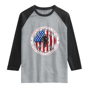 Commemoration Tribute Fallen Firefighters 9 11 Memorial Raglan Shirt Maltese Cross Patriotic Honor Fallen Brothers TS02 Heather Gray Black Print Your Wear