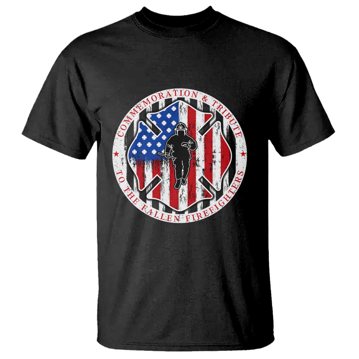Commemoration Tribute Fallen Firefighters 9 11 Memorial T Shirt Maltese Cross Patriotic Honor Fallen Brothers TS02 Black Print Your Wear