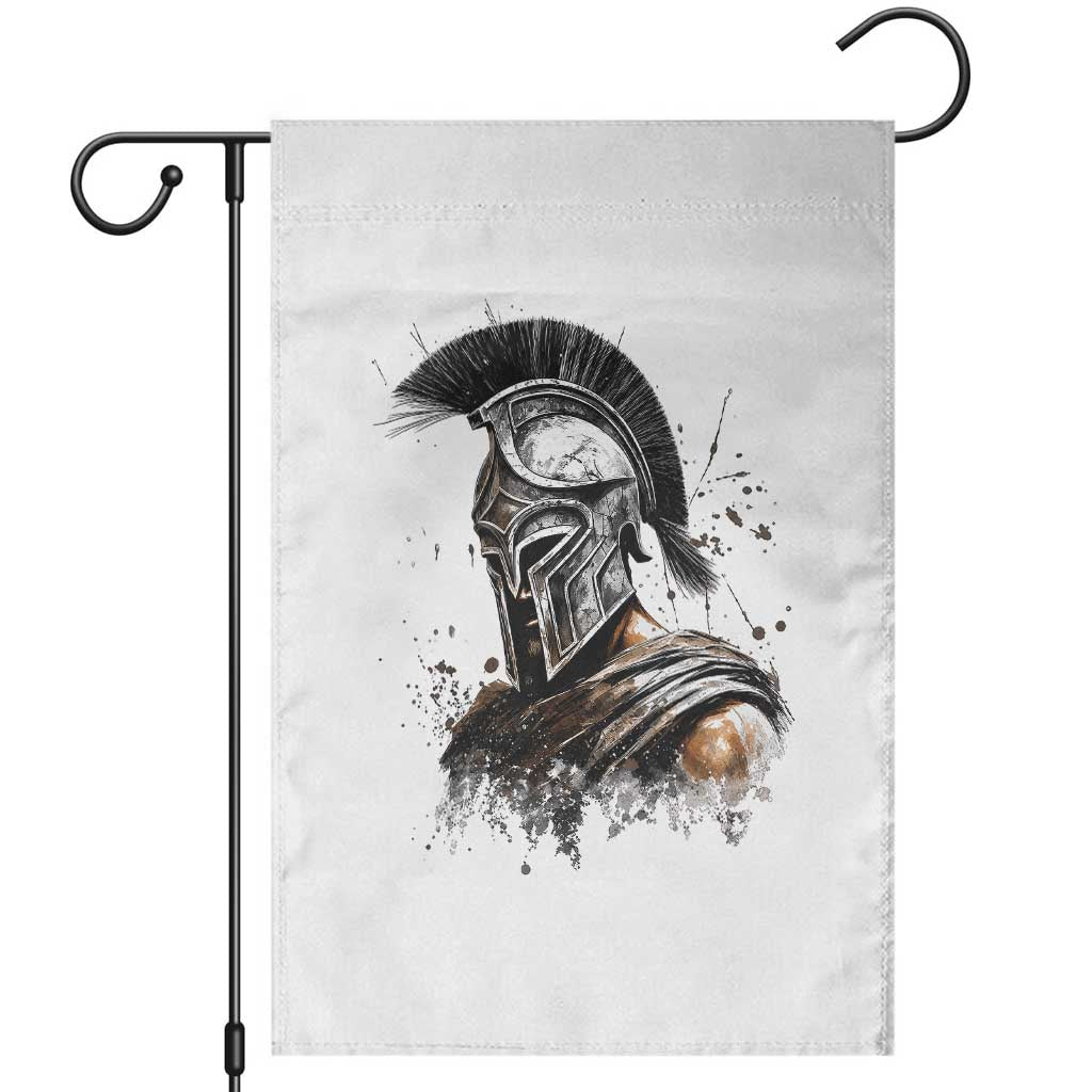 Ancient Spartan Warrior Watercolor Splatter Graphic Garden Flag Greek Mythology Enthusiast History Gift TS02 White Print Your Wear