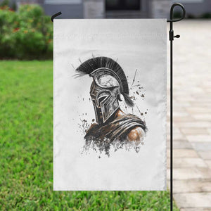 Ancient Spartan Warrior Watercolor Splatter Graphic Garden Flag Greek Mythology Enthusiast History Gift