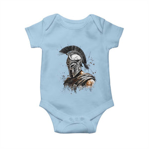 Ancient Spartan Warrior Watercolor Splatter Graphic Baby Onesie Greek Mythology Enthusiast History Gift