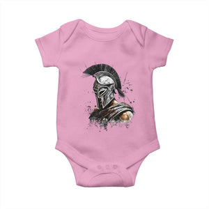 Ancient Spartan Warrior Watercolor Splatter Graphic Baby Onesie Greek Mythology Enthusiast History Gift