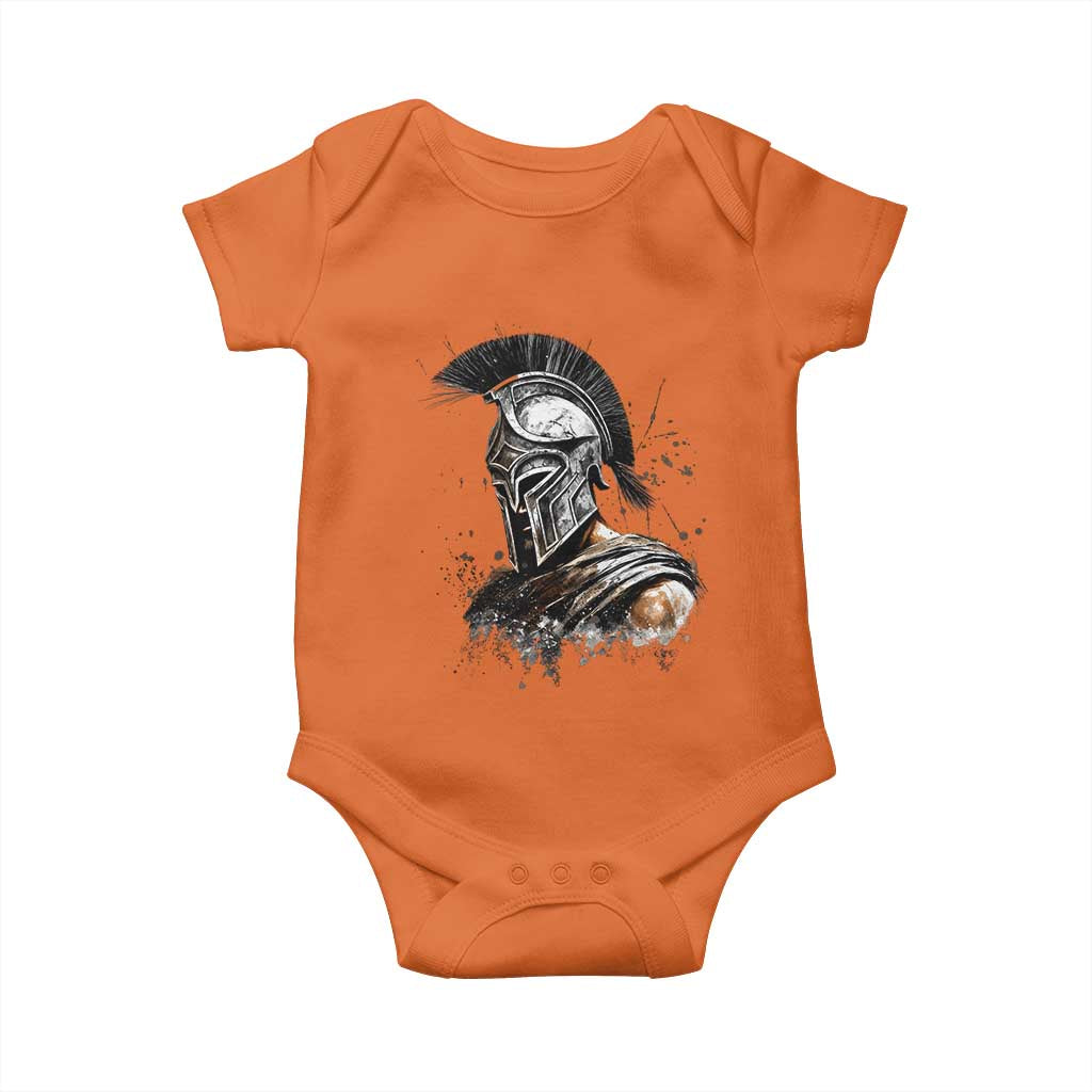 Ancient Spartan Warrior Watercolor Splatter Graphic Baby Onesie Greek Mythology Enthusiast History Gift