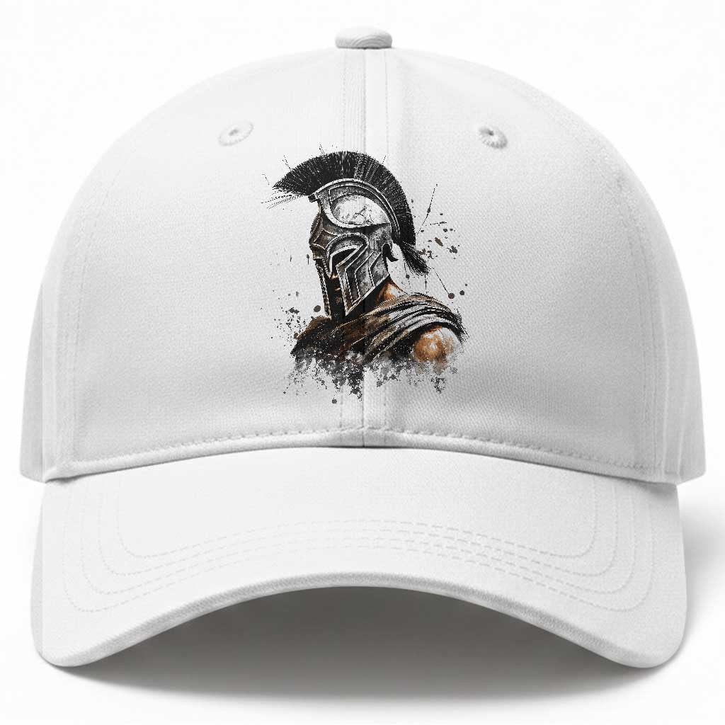 Ancient Spartan Warrior Watercolor Splatter Graphic Baseball Cap Greek Mythology Enthusiast History Gift TS02 Print Your Wear