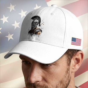 Ancient Spartan Warrior Watercolor Splatter Graphic Baseball Cap Greek Mythology Enthusiast History Gift