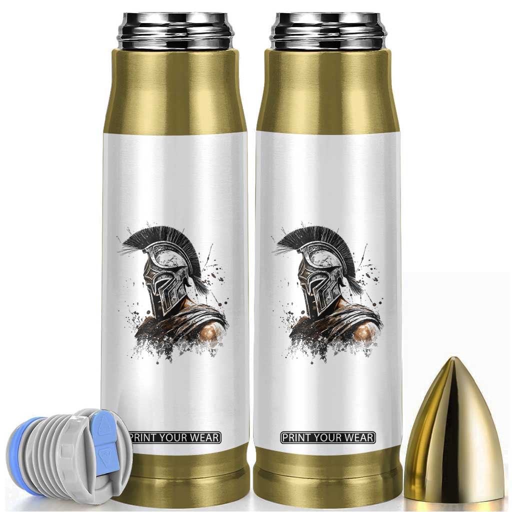 Ancient Spartan Warrior Watercolor Splatter Graphic Bullet Tumbler Greek Mythology Enthusiast History Gift